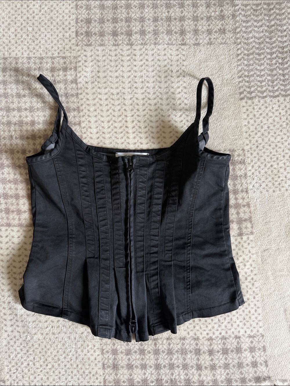 Gimaguas Black Corset-Style Camisole Top